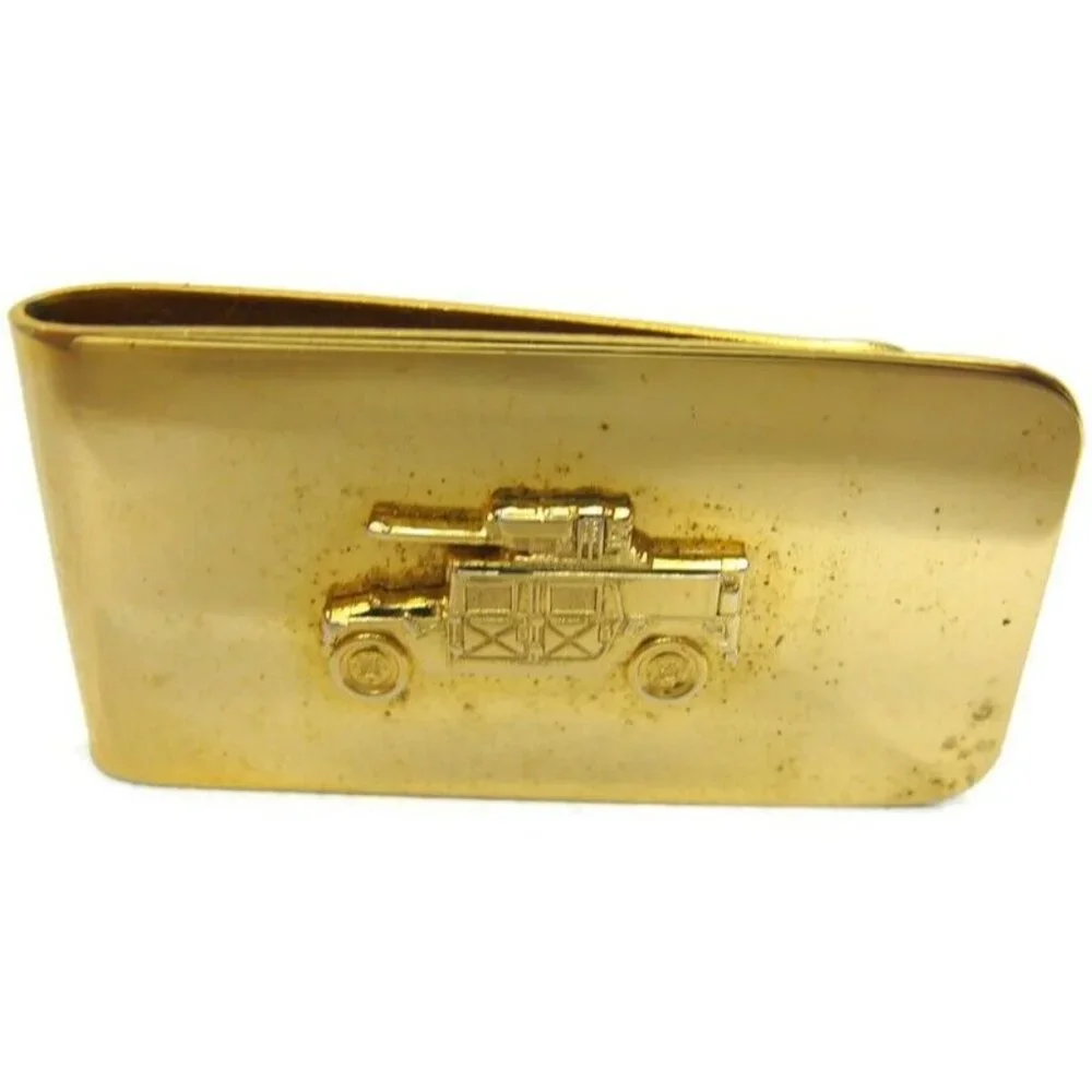 Vintage Humvee Hummer Money Clip Men Wallet ID Credit Card Holder